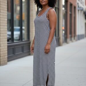 Striped Black and White Maxi Dress